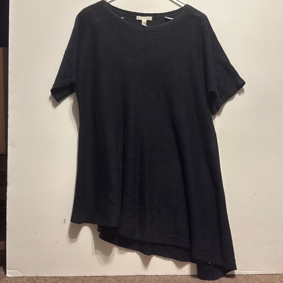Eileen Fisher Tops - Eileen Fisher BLACK asymmetrical linen top